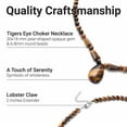 thumbnail image 3 of Tigers Eye Beaded Necklaces for Women - Tiger Eye Necklace Pendant Choker Gemstone Birthstone Necklaces for Women - Beach Boho Jewelry - Size 20" Birthday Christmas Gifts for Her, 3 of 6