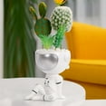 thumbnail image 2 of Jarrón decorativo, maceta, creativo, amarillo, rústico, 3 unidades, para interior, oficina, escritorio Sentarse plata, 2 of 7
