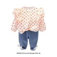 thumbnail image 2 of Summer Banquet Event Children Dots Round Neck T-shirt Pants Set Traveling Girls Casual Style Tops Trousers Kit Clothing Orange 70cm, 2 of 10
