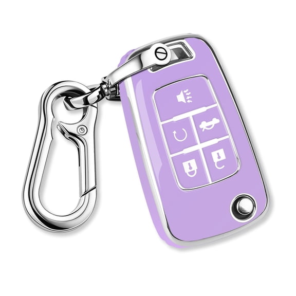 for Chevy Key Fob Cover with Keychain Soft TPU Compatible with 2010-2019 Chevy Equinox Malibu Impala Cruze Sonic Camaro 5-Buttons