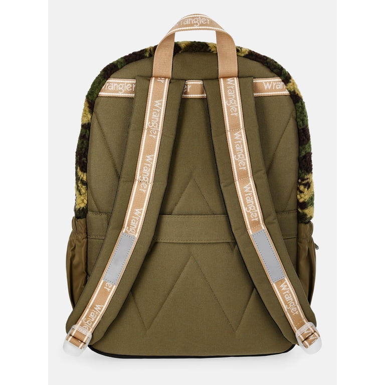 Wrangler Unisex 17" Plush Camo Backpack, Olive photo 2