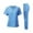 29# Light Blue, variant on Scrubs for Women Set 2 Piece Stretch V Neck Scrub Top Jogger Pant with Cargo Pockets 2025 Light Blue L