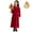 Red, variant on LYMAYTER Kids Girls Corduroy Dresses Youth Long Sleeve Fleece Princess Dress Toddler Solid Color Casual Sundress for 5-14 Years