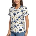 thumbnail image 2 of Xecao Tractor And Vehicle for Women's V-Neck T-Shirts-Elegant Half-Sleeve Tops Perfect for Summer-X-Large, 2 of 5