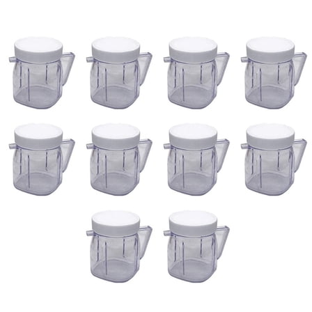 for Blender Replacement Parts, 4937 Mini Osterizer Blender Jar Accessory, Cup Mini Plastic Jars with Lids(10 Pack)