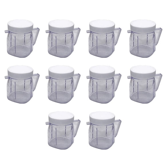 for Blender Replacement Parts, 4937 Mini Osterizer Blender Jar Accessory, Cup Mini Plastic Jars with Lids(10 Pack)