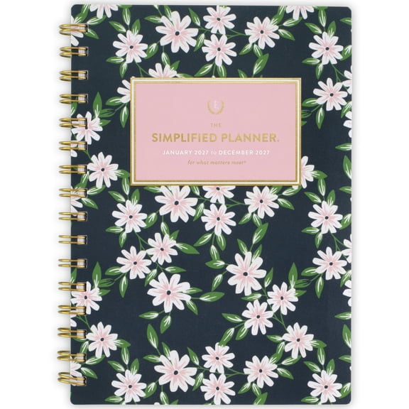 Simplified by Emily Ley for AT-A-GLANCE 2027 Weekly Monthly Planner Berry Floral