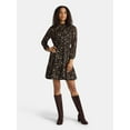 thumbnail image 2 of Time and Tru Women's Smocked Mini Dress with Long Sleeves, Sizes XS-XXXL, 2 of 6