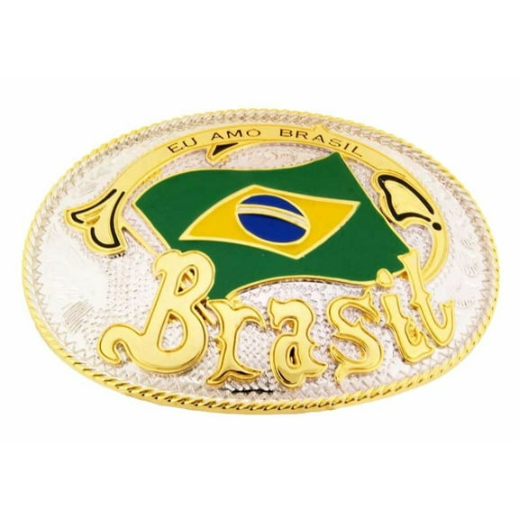 Brazil Belt Buckle Brasil Flag Nation country Soccer Football Champ world Famous Team