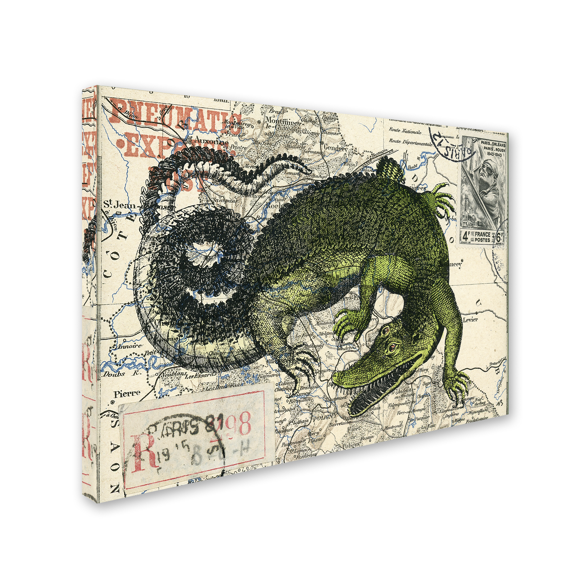 Trademark Fine Art 'Croc Map' Canvas Art by Nick Bantock