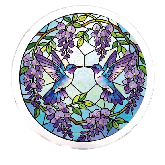 Acrylic Puzzles Suncatcher Window Hanging, 7.4 Inch Fairy Garden Sun Catcher Puzzle, Handmade DIY Window Wall Art, Whimsical Home Decor, Thoughtful Gift A