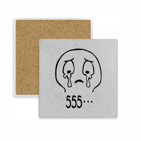 

Cry Black Cute Chat Happy Pattern Square Coaster Cup Mat Mug Subplate Holder Insulation Stone
