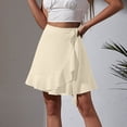thumbnail image 6 of BUIGTTKLOP Mini Skirts for Women Wrap Short Skirt High Waisted Beach A Line Skirt Soft Casual Ruffle Cute Skirts, 6 of 6