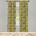 thumbnail image 3 of Hearts Curtains 2 Panels Set, Valentine's Day Themed Love in Colorful Frames Romantic Illustration, Window Drapes for Living Room Bedroom, 56"W X 63"L, Multicolor, by Ambesonne, 3 of 5