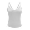 thumbnail image 6 of USSUMA Summer Tops for Women Trendy Sport Basic Yoga Tank Top Sleeveless Dressy Shirts Blouses Round Neck Women's Tops Summer 2022 Solid Color Vest Casual Tshirts Tunic Plus, 6 of 7