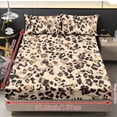 thumbnail image 4 of Jiueut Leopard Print Fitted Sheet Set, 3 Pieces All Season Bedroom Sheet Set 2 PCS Washable Pillowcase Fitted Sheet with 10" Deep Pocket, Twin XL Size, 4 of 7
