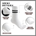 thumbnail image 4 of 6 Pairs Toe Socks Women Five Fingers Crew Socks Comfort Toe Separator Barefoot Sock for Running Athletic Hiking, 4 of 5