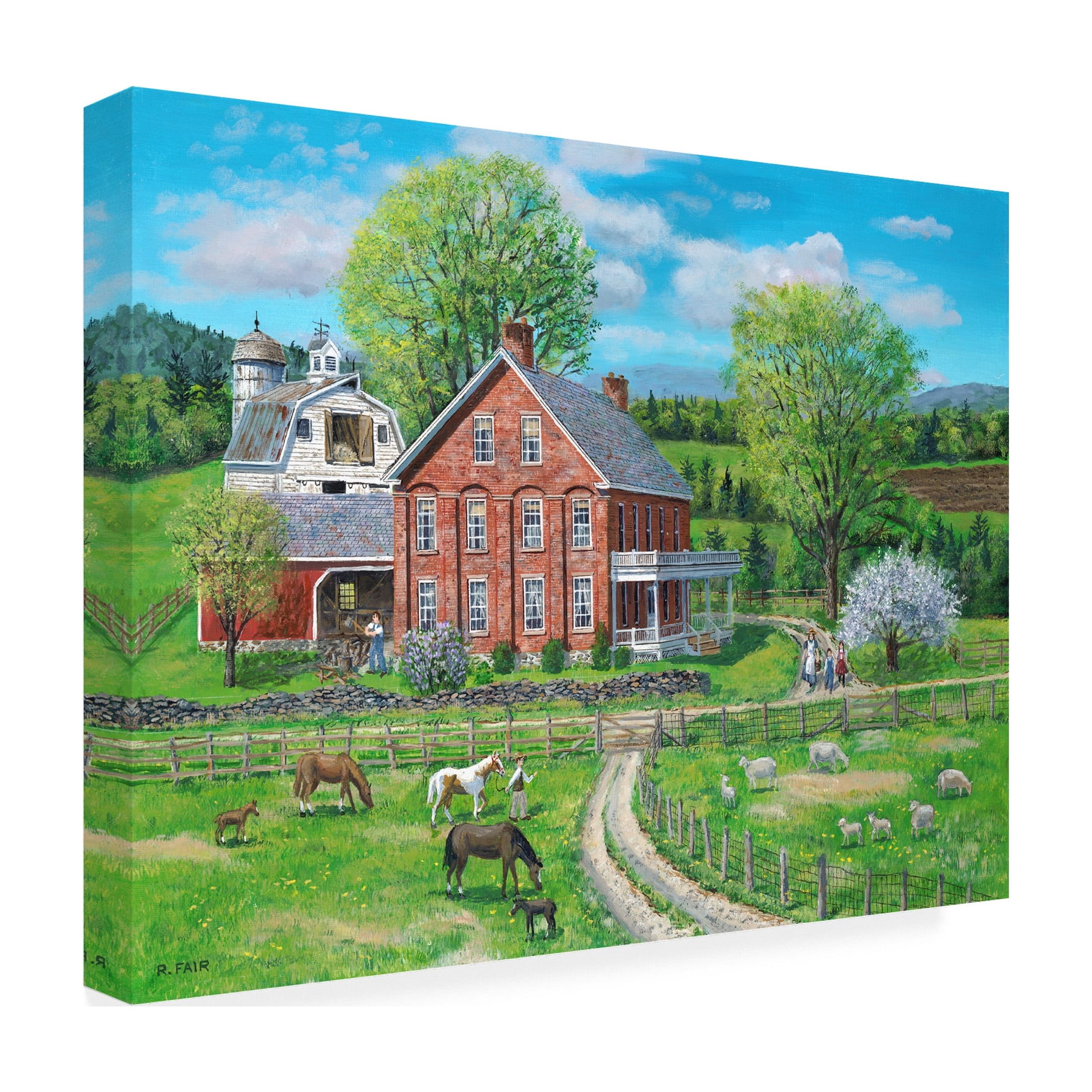 Canvas Wall Art - Bob Fair 'Spring Joys' Wall Art for Living Room, Bedroom, or Office DÃ©cor by Trademark Fine Art - 47 x 35 Inches