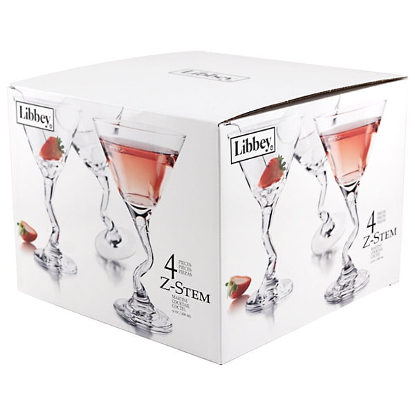 Set of 5 Libbey Domaine Gin Cocktail Martini Glasses variety color stems