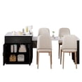thumbnail image 2 of Black Kitchen Island with Extendable Dining Table for 4-6 | MDF Storage Cart, Power Outlet & Shelves - 82.7” Length, 2 of 32