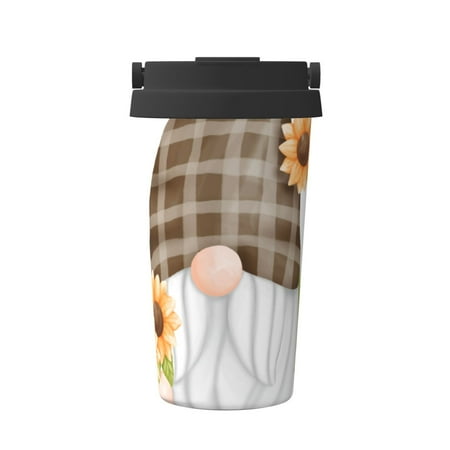 

Pofeuu Sunflower Gnomes 4 Print Coffee Mug Iced Coffee Tumbler Cup Double Wall Vacuum Leak-Proof Thermos Mug CoffeeThermos Travel Mug