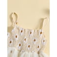 thumbnail image 4 of Wassery Toddler Kids Girls Summer Sling Princess Dress 3T 4T 5T 6T 7T 8T Little Girls Sleeveless Spaghetti Strap Daisy Print Smocked Tulle Dress, 4 of 9