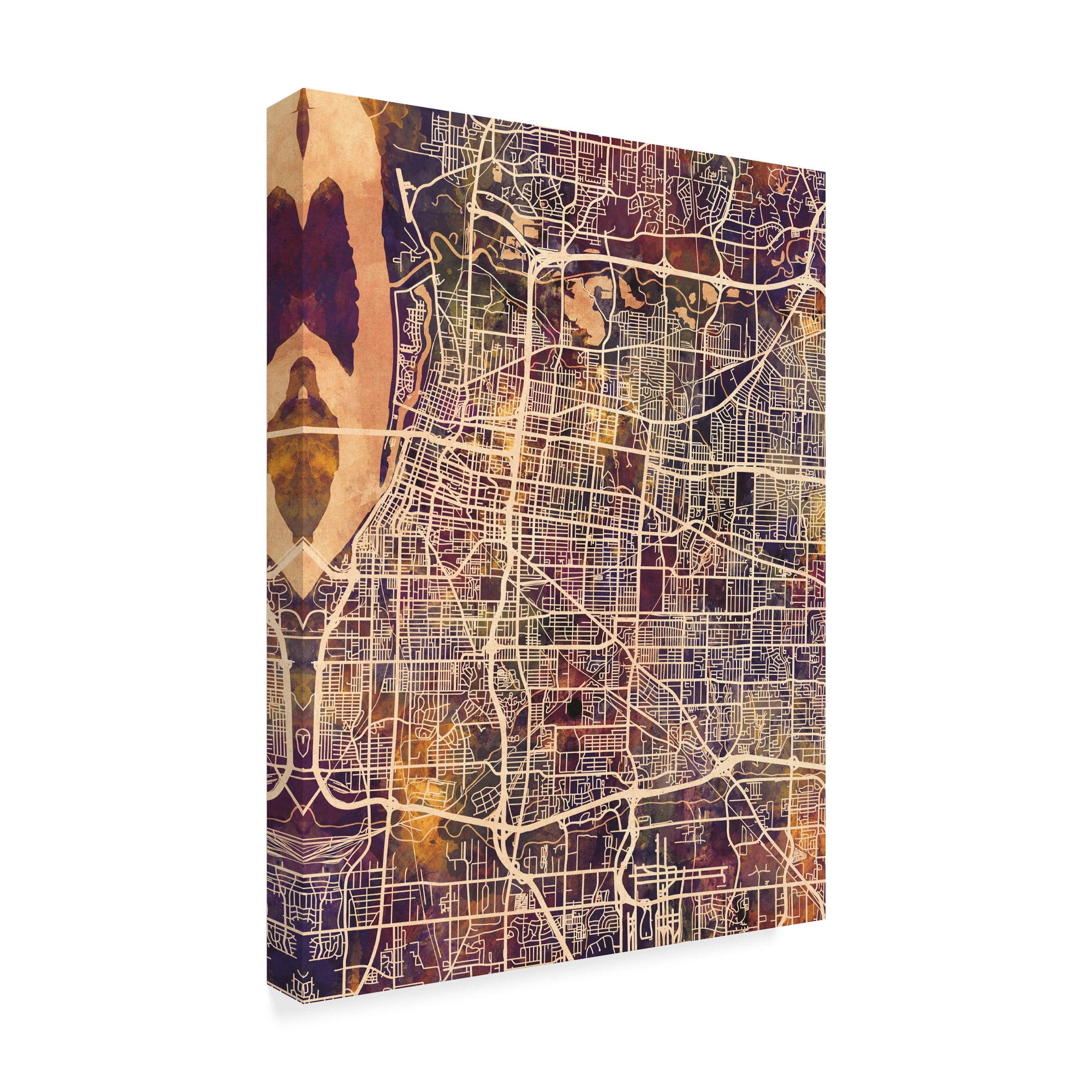 Trademark Fine Art 'Memphis Tennessee City Map II' Canvas Art by Michael Tompsett