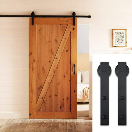 HJY Easy To Install Country Steel Sliding Rail Barn Door Hardware HJY Easy to install Country Steel Sliding Rail Barn Door Hardware Antique Home Kitchen for bathroom - HJY Easy To Install Country Steel Sliding Rail Barn Door Hardware