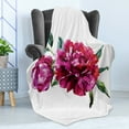 thumbnail image 4 of Pink Leaves Soft Flannel Fleece Throw Blanket, Flowers Petals and Leaves Macro Painting in Watercolor Effect, Cozy Plush for Indoor and Outdoor Use, 50" x 70", Multicolor, by Ambesonne, 4 of 5