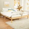 thumbnail image 5 of Full Size Wood Platform Bed Frame, No Box Spring Needed, Solid Pine Wood Full Bed Frame, Japanese Full Bed Frame - Natural, 5 of 11