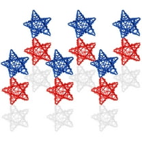 IBASETOY 24pcs Patriotic Star Rattan Decoration Assorted Color Hanging Decor for Home Decor