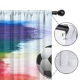 thumbnail image 4 of Funny Window Curtains for Kids Room - 42Wx63H Inch 2 Panels, Rod Pocket Colorful Football Patterns for Boys Bedroom Decor Preschool Classroom Curtains Playroom Living Room Window Drapes, 4 of 5