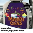 thumbnail image 5 of Pofeuu Mardi Gras2 Print 2 Pack PU Leather Kick Mat Back Seat Protector, Universal Car Seat Back Organizer, Waterproof Backseat Protector For Most Car, 5 of 8