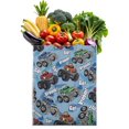 thumbnail image 1 of Construction Vehicle Printed Washable Tote Bag - Large Capacity Foldable & Reusable, 1 of 5