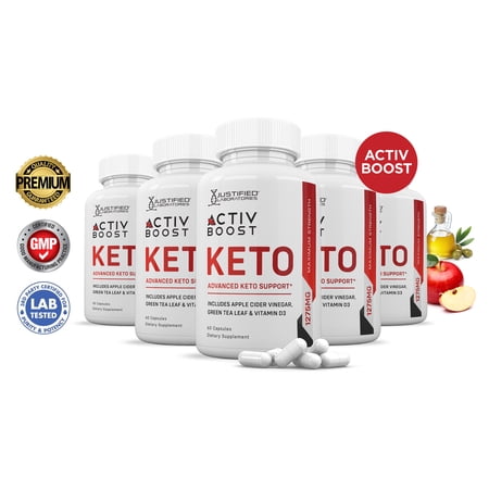 (5 Pack) Activ Keto Boost ACV Pills 1275mg Alternative to Gummies Dietary Supplement 300 Capsules