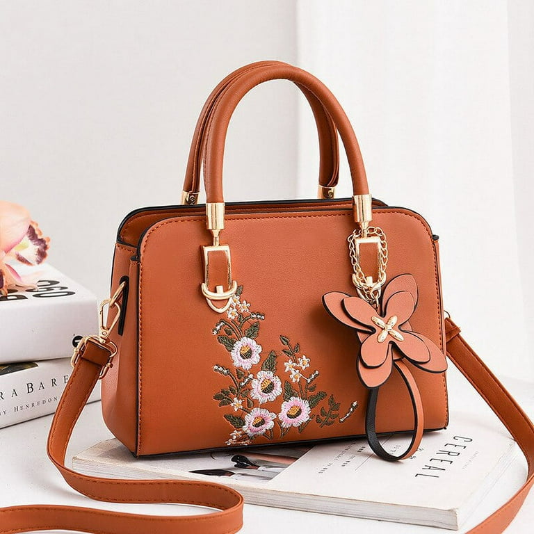 Embroidered leather clearance handbags