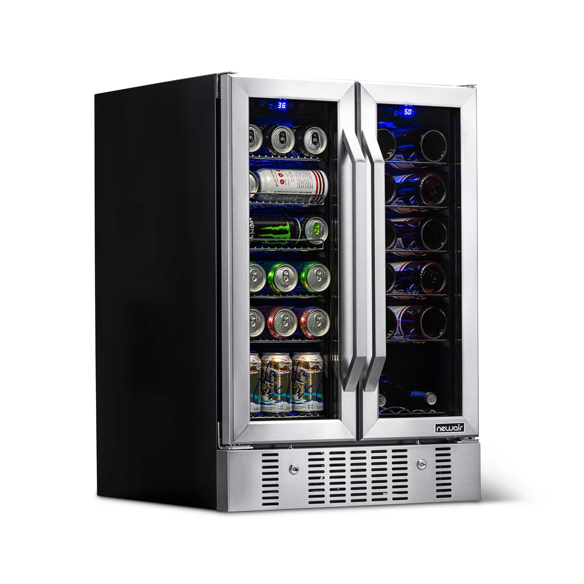 NewAir 18-Bottle & 60-Can Dual Zone Built-in Compressor Wine and Beverage Refrigerator