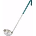 thumbnail image 1 of Winco Stainless Steel Ladle with Green Handle, 4-Ounce, Medium, 1 of 2