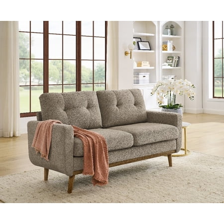 Mid-Century Modern 67.7" Loveseat Sofa with Wooden Legs - Fine Upholstery & Modern Design