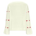 thumbnail image 6 of Axiiglly Sweaters for Women Heart Print Pullover Sweaters Casual Versatile Knit Sweater Long Sleeve Crew Neck Fall Maternity Clothes Comfy Loose Fit Chunky Sweaters, 6 of 7