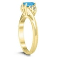 thumbnail image 2 of SZUL Women's 6X4MM Blue Topaz and Diamond Twist Ring in 10K Yellow Gold, 2 of 4