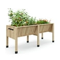 thumbnail image 1 of QinaQin Huerto elevado de madera de 72 x 26 x 31 pulgadas con patas, profundidad de 13.7 pulgadas y ganchos laterales, ideal para patio o balcón, 1 of 6
