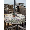 thumbnail image 2 of Outdoor Tablecloths with Umbrella Hole & Zipper, Spring Flowers Round Tablecloth 54 Inch, Vintage Floral Leaves Birds Pastoral Botanical Waterproof Table Cloth, Patio/Pool/Picnic Table Covers, 2 of 8