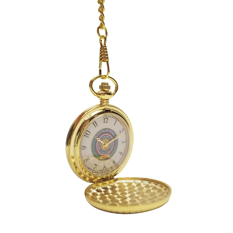 Mens Vietnam War Veteran Gift Pocket Watch and Chain Mens Vietnam War Veteran Gift Pocket Watch and Chain