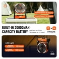 thumbnail image 4 of VEVOR Portable Fan Rechargeable 8 inch, Battery Powered Fan with LED Lantern, 4 Speeds Adjustable Portable Small Table Fan Personal, USB Battery Operated Fans for Travel Bedroom Home Camping Office, 4 of 9