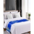 thumbnail image 4 of Xipuska Blue Christmas Truck Bed Runners for King Size Bed, Decorative Bed Throws for Foot of Bed, Xmas Tree Snowman Snowflake Bed Runner Sofa Throw Bedding Scarf Protector Slipcover for Bedroom, 4 of 6
