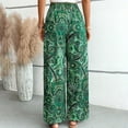 thumbnail image 6 of Lovskoo Wide Leg Pants Woman Printed Summer 2024 Trendy Elastic Waist Loose Pants Green S, 6 of 7