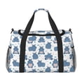 thumbnail image 1 of Xecao Cute Hippos Pattern ​Lightweight Crossbody Weekender Bag Mesh Side Pockets Padded Handles Sports Outdoor Gear Organizer, 1 of 7