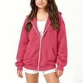 thumbnail image 6 of Tbopshirt Girls Hoodies Zip Up Long Sleeve Casual Hooded Jacket with Front Pocket for School Fall Outdoor Wear Jackets Tops Age: 5-15 Years, 6 of 8