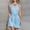 Light Blue, variant on Summer Dress Women Cocktail Wrap Halter Sleeveless Solid Color Classy Women's Mini Dress Backless Tunic